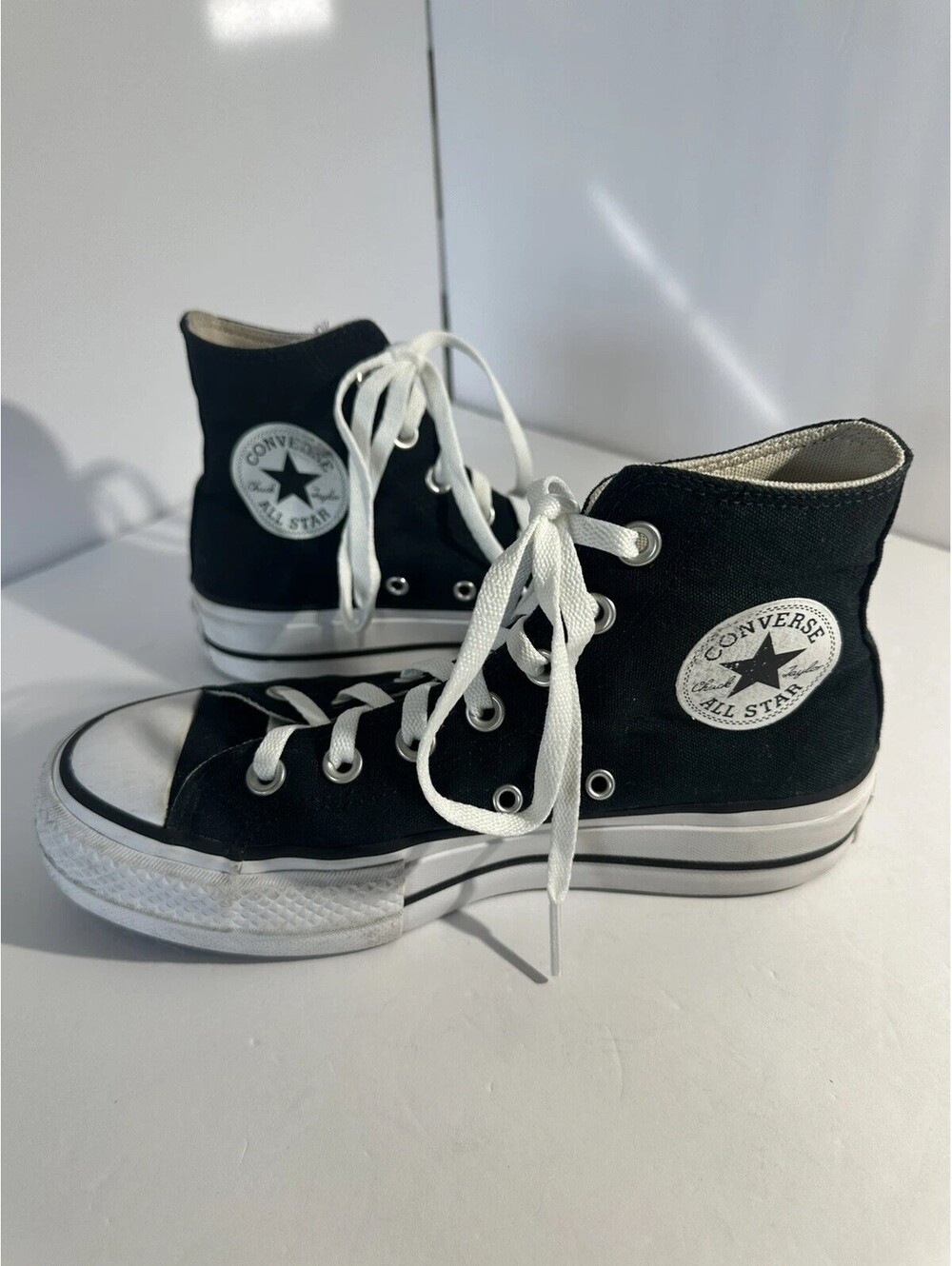 Converse Chuck Taylor All Star Platform Shoes Womens Sz 6.5 Black High Sneakers